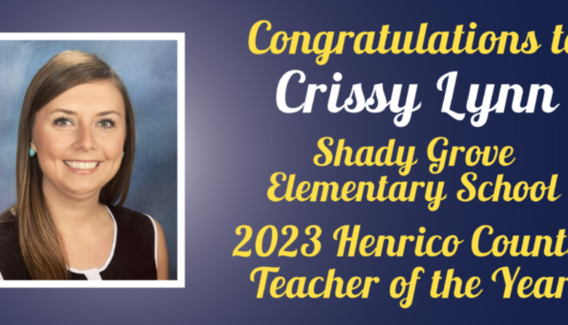 Congratulations, Crissy Lynn of Shady Grove Elementary School for winning HCPS Teacher of the Year.